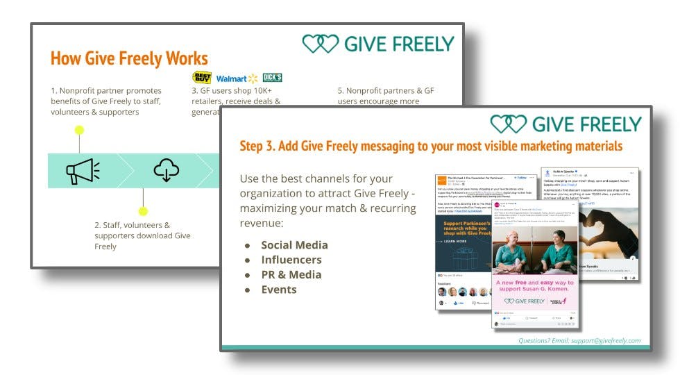 Image explaning how Give Freely works